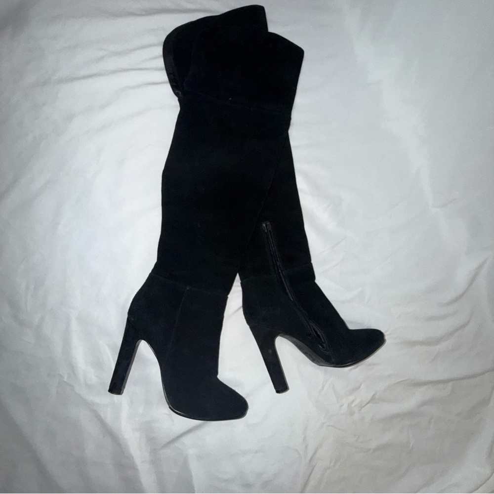 Joie Black Suede Over-the-Knee Boots - Picture 4 of 8
